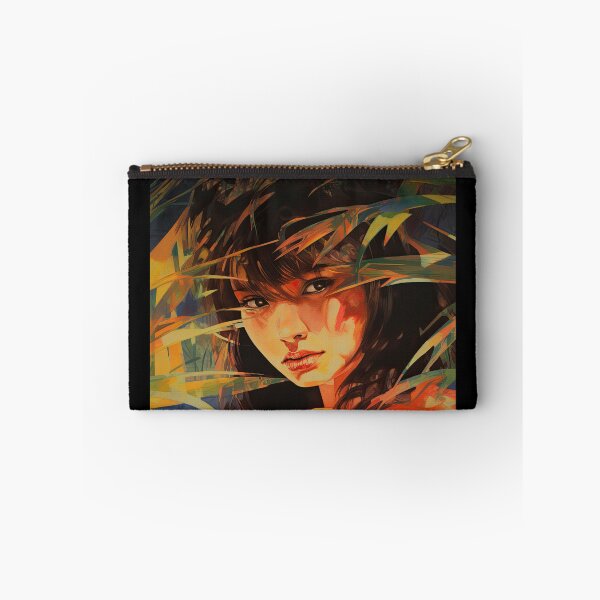 Item preview, Modern Realistic Japanese Painting of Woman Amidst Vibrant Foliage designed and sold by regnumsaturni.