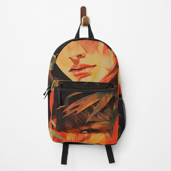 Item preview, Modern Realistic Japanese Painting of Woman Amidst Vibrant Foliage designed and sold by regnumsaturni.