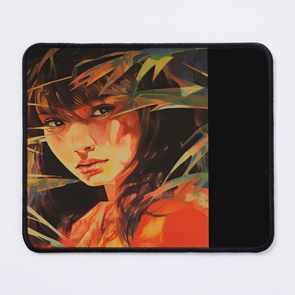 Item preview, Modern Realistic Japanese Painting of Woman Amidst Vibrant Foliage designed and sold by regnumsaturni.