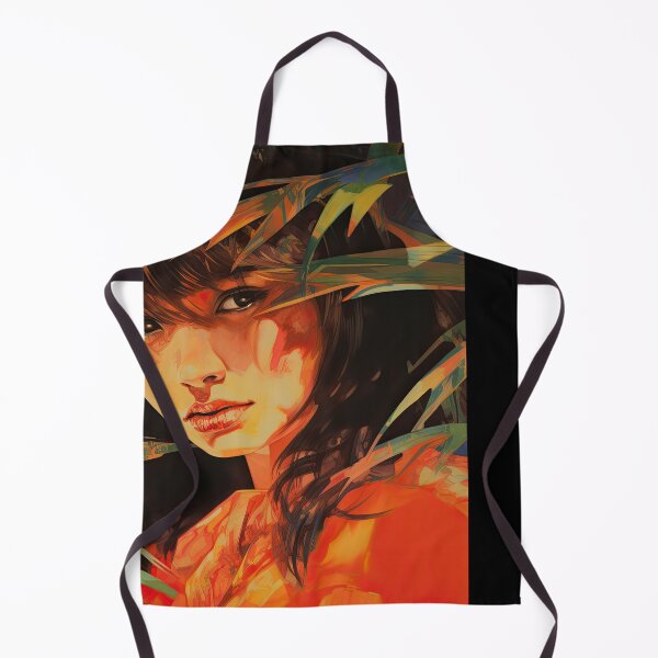 Item preview, Modern Realistic Japanese Painting of Woman Amidst Vibrant Foliage designed and sold by regnumsaturni.