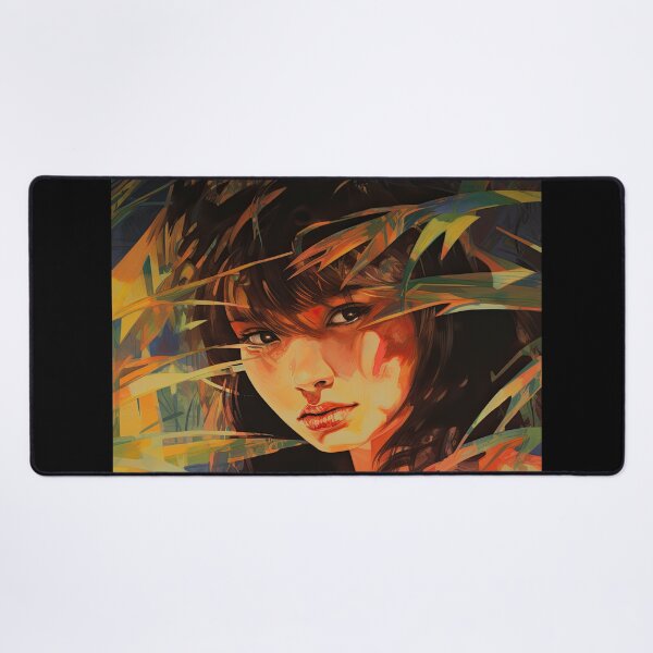 Item preview, Modern Realistic Japanese Painting of Woman Amidst Vibrant Foliage designed and sold by regnumsaturni.