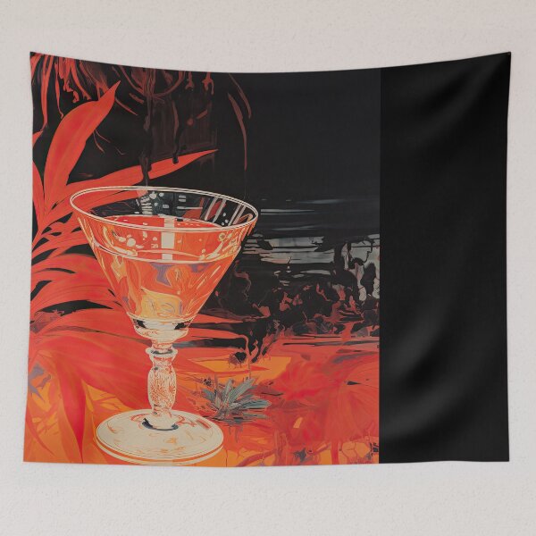 Item preview, Modern Realistic Japanese Painting with Vibrant Orange Tones and Delicate Glass designed and sold by regnumsaturni.