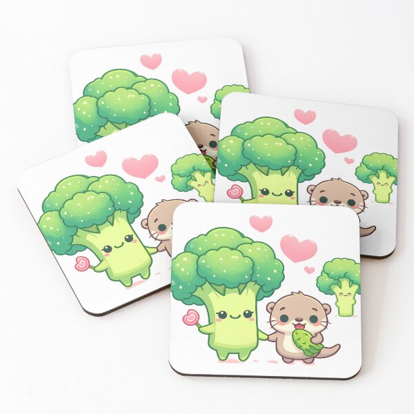 Item preview, Cute otter with broccoli designed and sold by OtterDesigns.