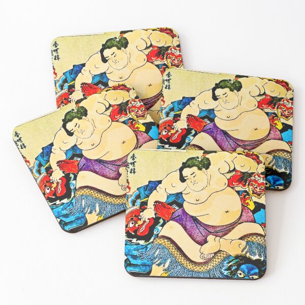 Item preview, Sumo lucha contra los demonios Ukiyo designed and sold by Daruma786.