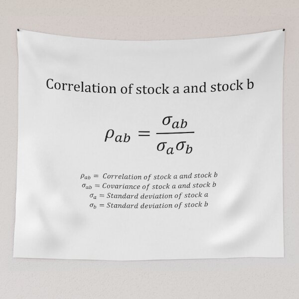 Item preview, Correlation of 2 stocks equation with description designed and sold by moneyneedly.