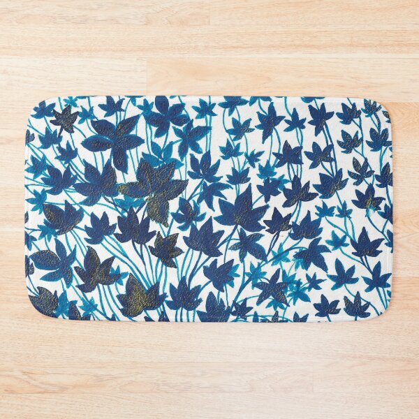 Item preview, Blue leaves with gold glitter designed and sold by AnnRu-art.