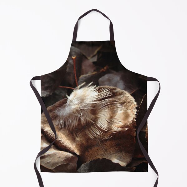 Item preview, Brown And White Striped Feather On Dark Leaves designed and sold by FeatherfallSTU.