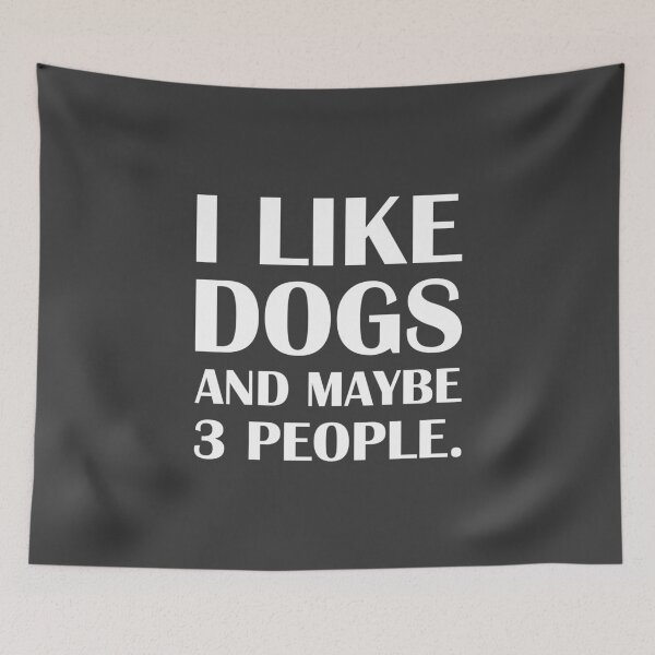 Item preview, I Like Dogs And Maybe Three People / Introvert Joke Funny T-Shirt Label designed and sold by introvertvibes.