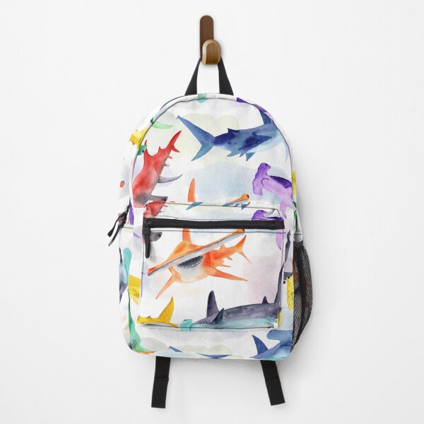 Item preview, Rainbow Hammerheads and Clouds pattern designed and sold by SMHPaperDesigns.