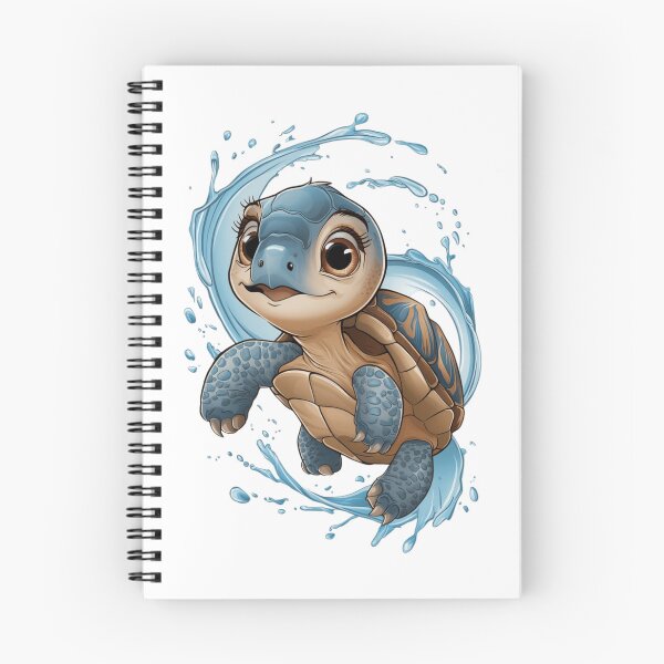Item preview, Playful Baby Turtle in Blue Water Splashes - Captivating Illustration designed and sold by BENMBARK.