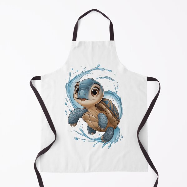 Item preview, Playful Baby Turtle in Blue Water Splashes - Captivating Illustration designed and sold by BENMBARK.