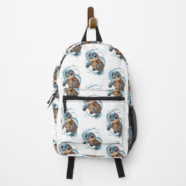 Item preview, Playful Baby Turtle in Blue Water Splashes - Captivating Illustration designed and sold by BENMBARK.