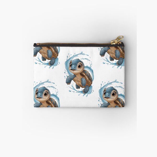 Item preview, Playful Baby Turtle in Blue Water Splashes - Captivating Illustration designed and sold by BENMBARK.