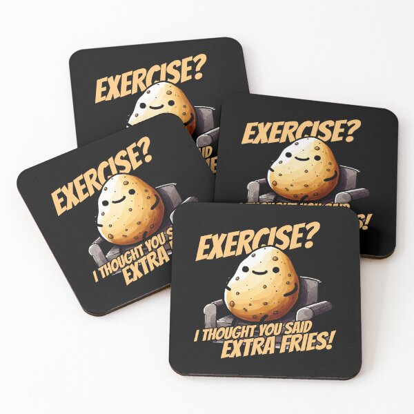 Item preview, Exercise? I thought you said extra fries! Couch Potato designed and sold by DoodleDashShop.