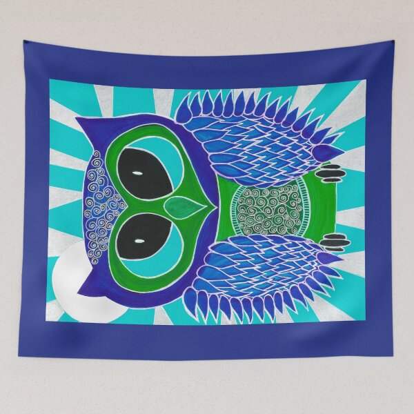 Item preview, Owl with Moon and Spirals designed and sold by artofkathleen.