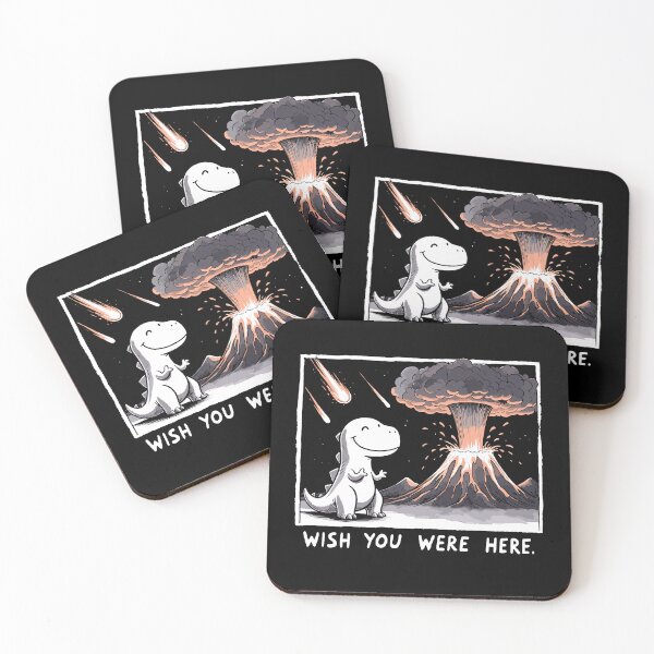 Item preview, Wish you were here Apocalyptic Dino Dinosaur Humor designed and sold by DoodleDashShop.