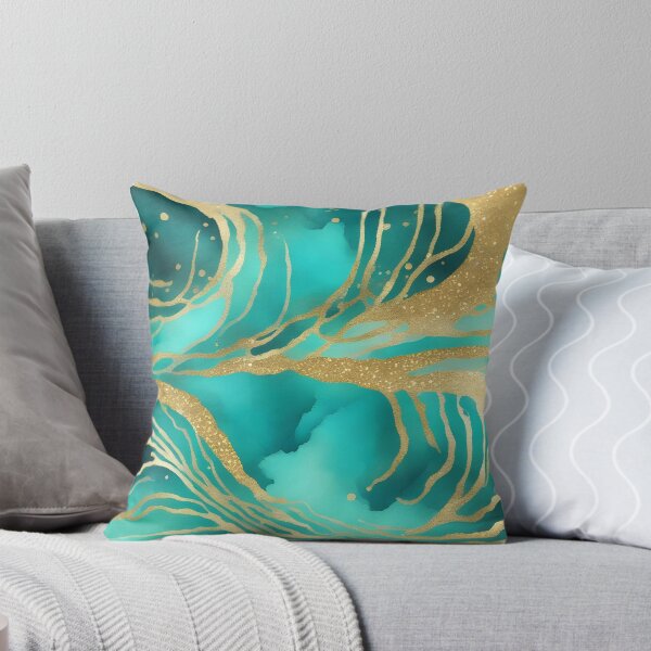 Item preview, Golden Waves in Turquoise Sea designed and sold by CalmnessbyChoice.