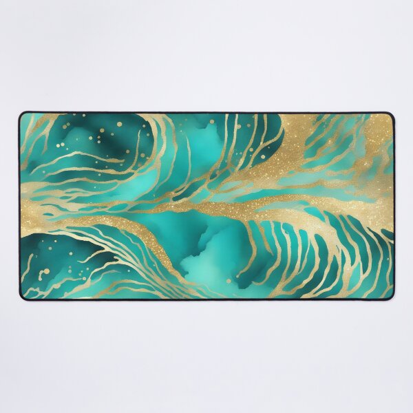 Item preview, Golden Waves in Turquoise Sea designed and sold by CalmnessbyChoice.
