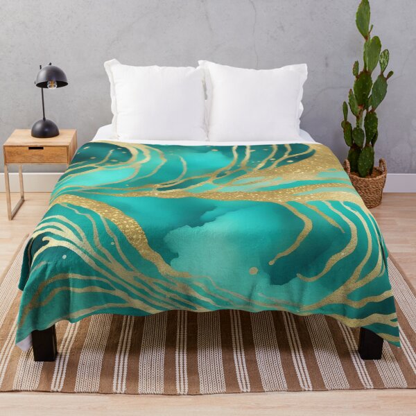 Item preview, Golden Waves in Turquoise Sea designed and sold by CalmnessbyChoice.