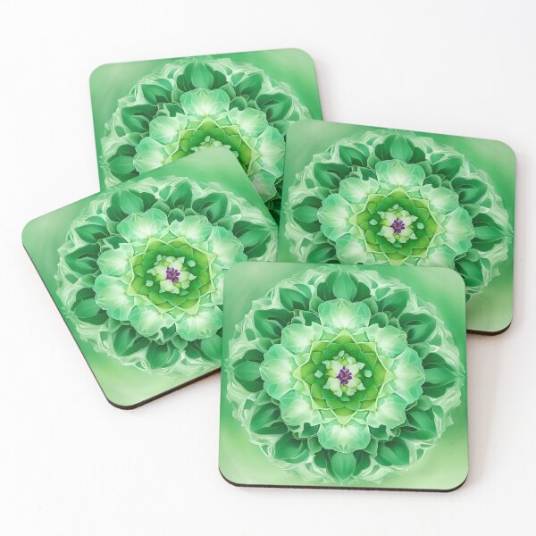 Item preview, Green Floral Mandala with a Touch of Color designed and sold by MandalasShops.