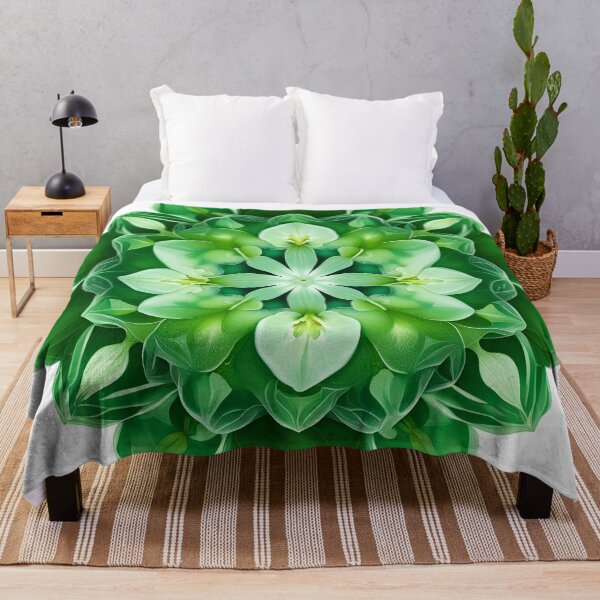 Item preview, Mandala de Hojas Verdes y Flores Blancas designed and sold by MandalasShops.