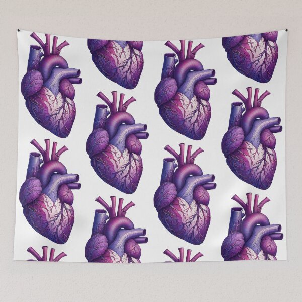 Item preview, Purple Anatomy Heart Art designed and sold by EmeraldeaArt.