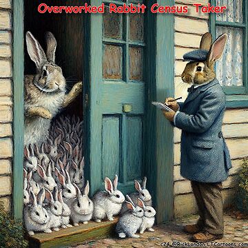 Artwork thumbnail, Overworked Rabbit Census Taker by Rick London Gifts