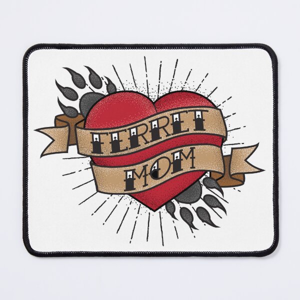 Item preview, Ferret Mom: Retro Heart Tattoo designed and sold by MidnightSnackCS.