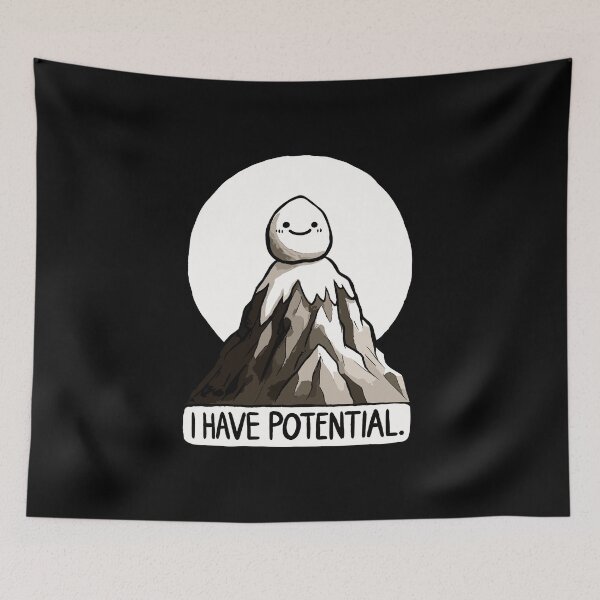 Item preview, Physics Joke - I have Potential Rock Mountain designed and sold by DoodleDashShop.