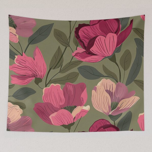Item preview, Pattern of magenta flowers, modern style designed and sold by Dream scape  of Lucy.