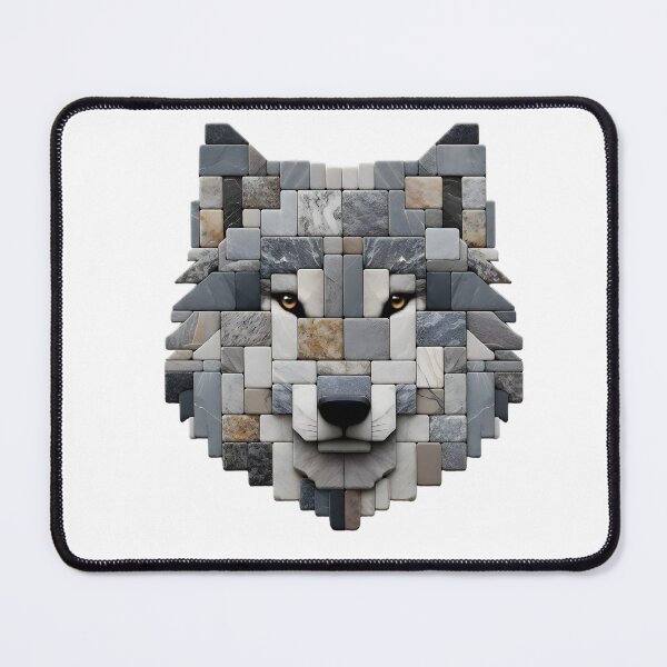 Item preview, Wolf's Gaze: Minimalist Stone Art designed and sold by AI-Only Creations.