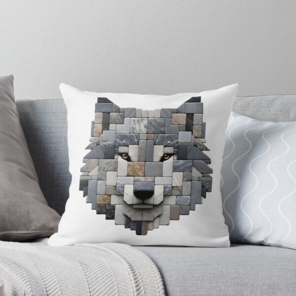 Item preview, Wolf's Gaze: Minimalist Stone Art designed and sold by AI-Only Creations.