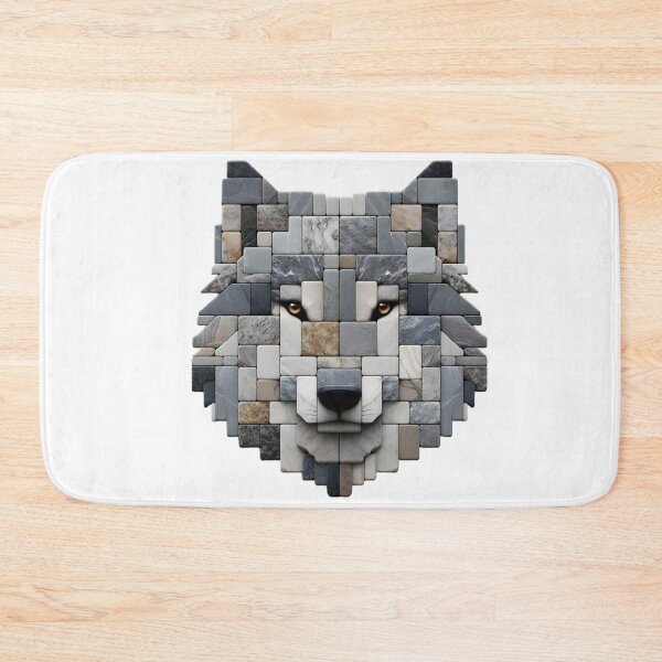 Item preview, Wolf's Gaze: Minimalist Stone Art designed and sold by AI-Only Creations.