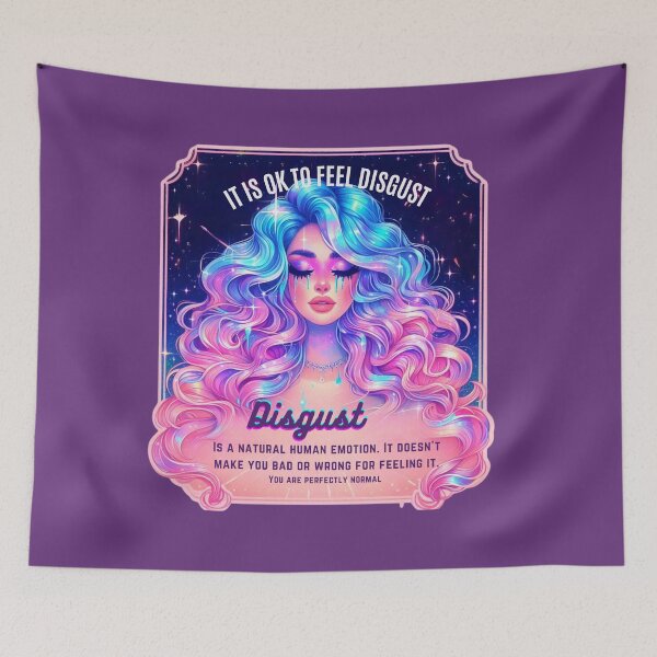 Item preview, Pastel Holographic Watercolor Sticker: Accepting Disgust, Embracing Emotional Authenticity designed and sold by Queueka.