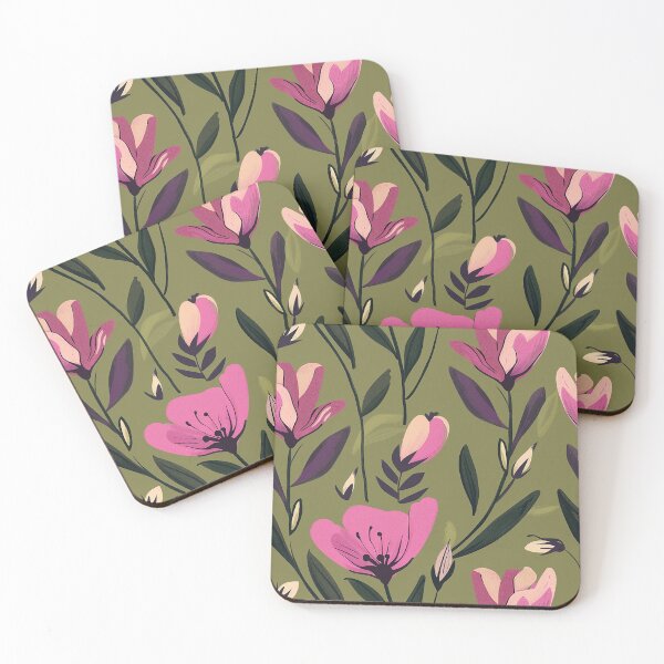 Artikelvorschau, Blumenmuster, moderner Stil. In Rosa und Violett entworfen und verkauft von Dream scape  of Lucy.