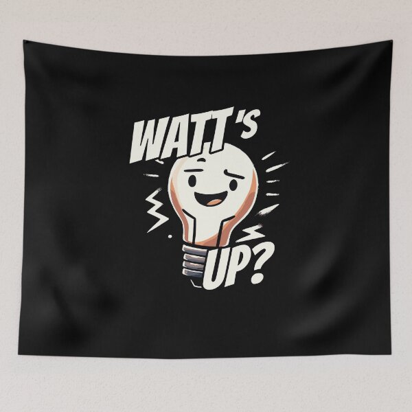 Item preview, Watts up - Whats up - Light Bulb Electrician Humor designed and sold by DoodleDashShop.