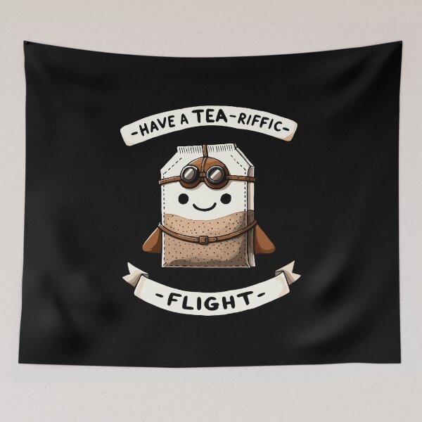 Item preview, Have a Tea-riffic Flight - Have a Terriffic Flight Tea Bag Traveler - Travel Addict designed and sold by DoodleDashShop.