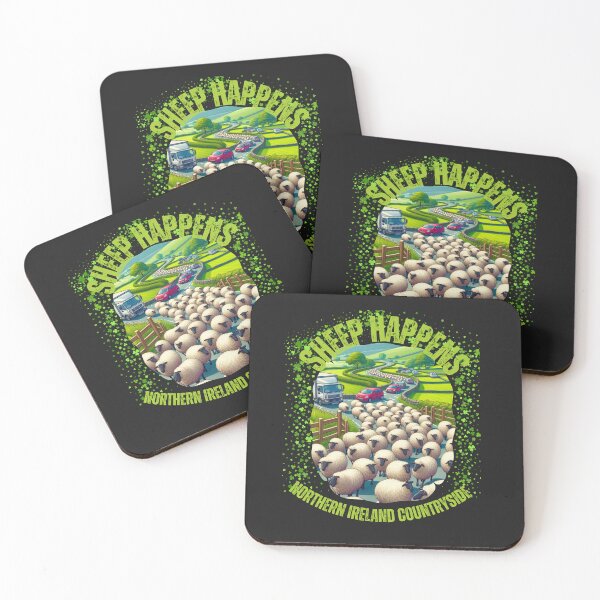 Item preview, Sheep Happens Traffic Jam Northern Ireland Countryside designed and sold by AlienOccupation.