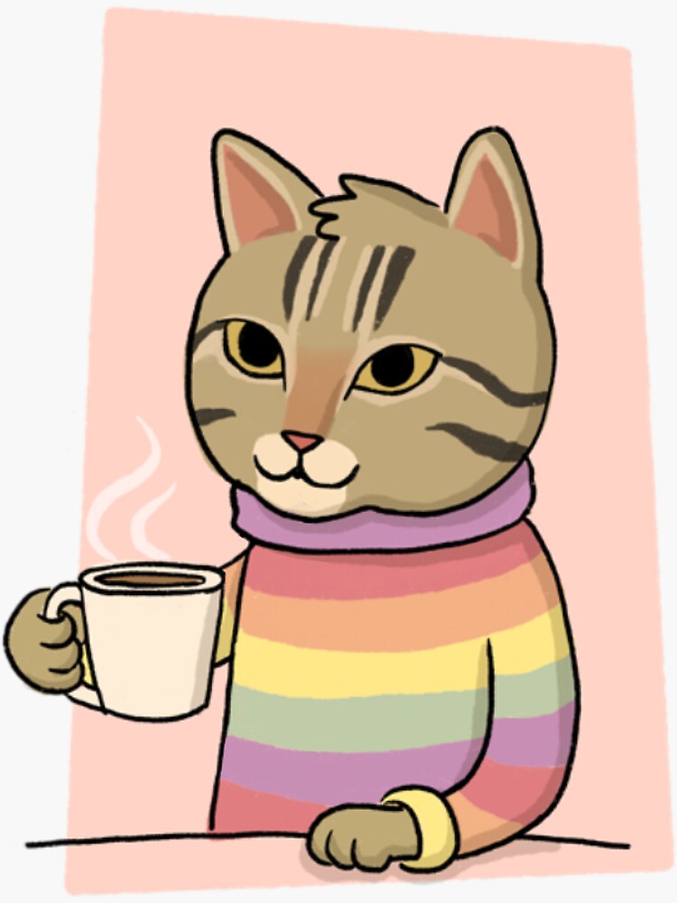 Thumbnail 3 of 3, Sticker, Olive Loves Coffee designed and sold by Angypants.