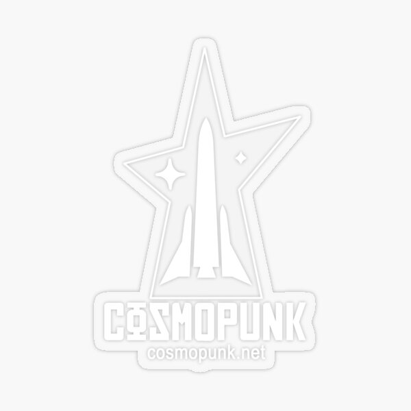 Cosmopunk Logo - Trans White Transparent Sticker