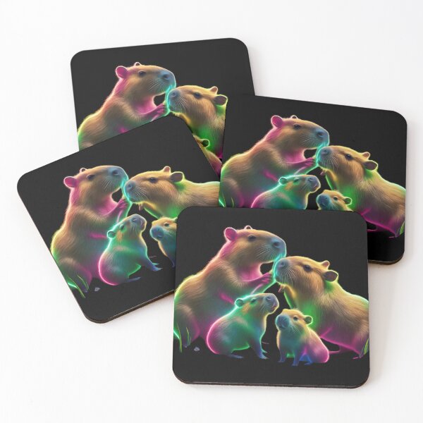 Item preview, Fluorescence fluorescent Capy family capybara kids children designed and sold by Newhyperion.