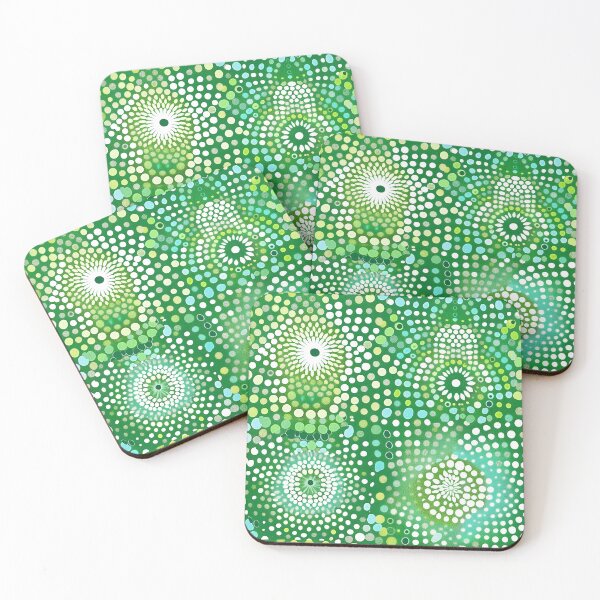 Item preview, Mandala pattern made up of dots. Green white and light blue designed and sold by Dream scape  of Lucy.