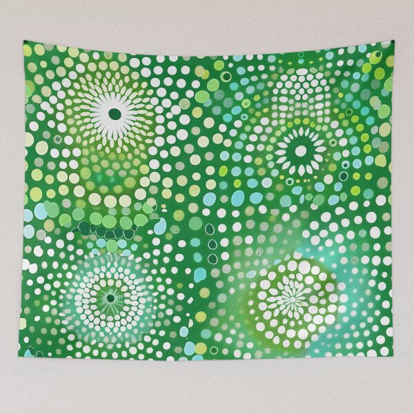 Item preview, Mandala pattern made up of dots. Green white and light blue designed and sold by Dream scape  of Lucy.