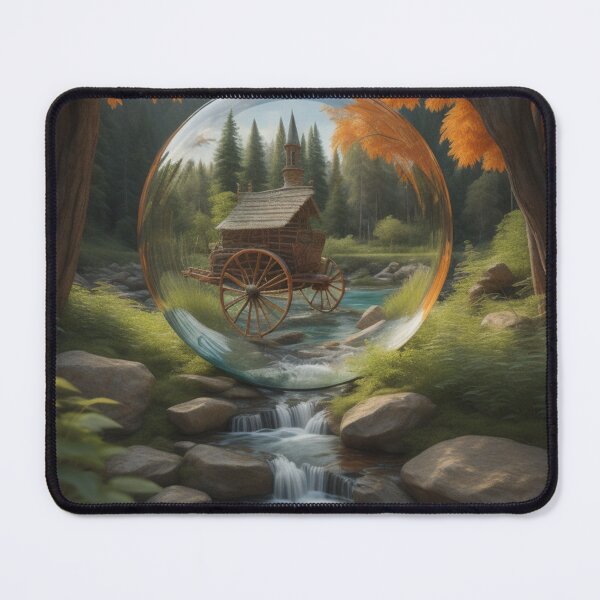 Item preview, Timeless Serenity Rustic Wagon Wheel In Glass Orb Autumn Scene designed and sold by EnchantedVista.