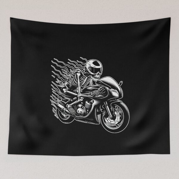 Item preview, SKELETON DARK MOTORCYCLE RACING BYKER RACING CAR NASCAR MOTO GP CHOPPER #ogirdor designed and sold by ogirdorgraphics.