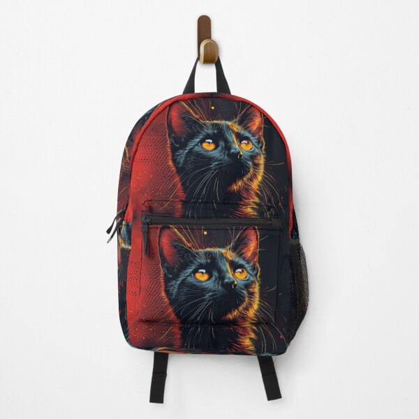 Artikelvorschau, Auffällige schwarze Katze auf Leinwand, mutiges modernes Haustierportrait, perfektes Einweihungsgeschenk entworfen und verkauft von SavageKitties.
