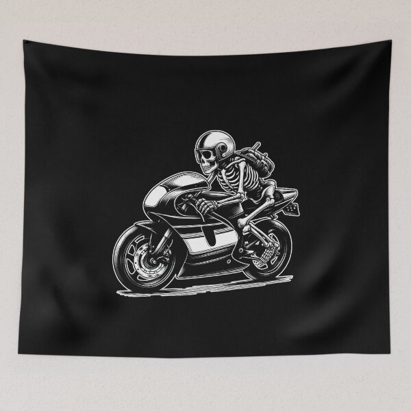 Item preview, SKELETON DARK MOTORCYCLE RACING BYKER RACING CAR NASCAR MOTO GP CHOPPER #ogirdor designed and sold by ogirdorgraphics.