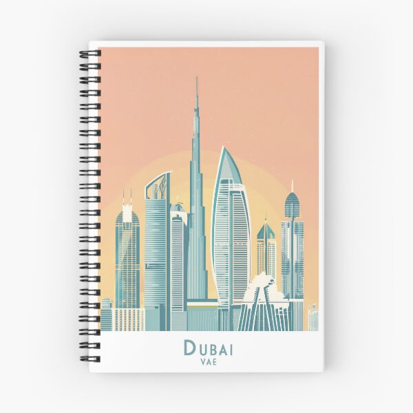 Item preview, Vintage Minimalist Travel Poster Dubai – Retro Skyline Art Print designed and sold by pod24.
