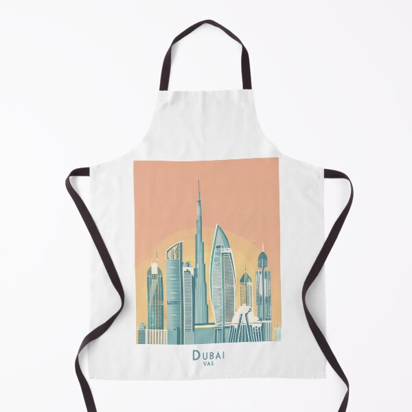 Item preview, Vintage Minimalist Travel Poster Dubai – Retro Skyline Art Print designed and sold by pod24.