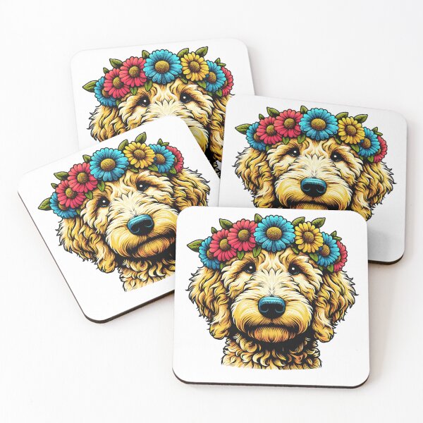 Item preview, Cute Goldendoodle With Flower Crown designed and sold by TheAnimalZ00.
